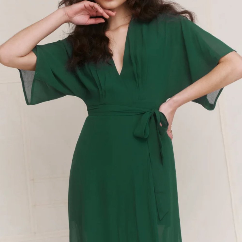 Reformation Winslow Dress - Emerald Size L